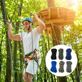 XHYASD Pack of 6 32 ft/10 m Paracord 4 mm, Paracord Cords Rope, 7 Core Strands, Nylon Rope Paracord Made of Tear-Resistant Nylon, Paracord Colourful, Nylon Cord for Survival Camping, Total Length 196