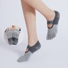 Professional Women's Five-Finger Pilates Yoga Toe Non-Slip Socks - Free Size Color Matching Light Gray 3ea