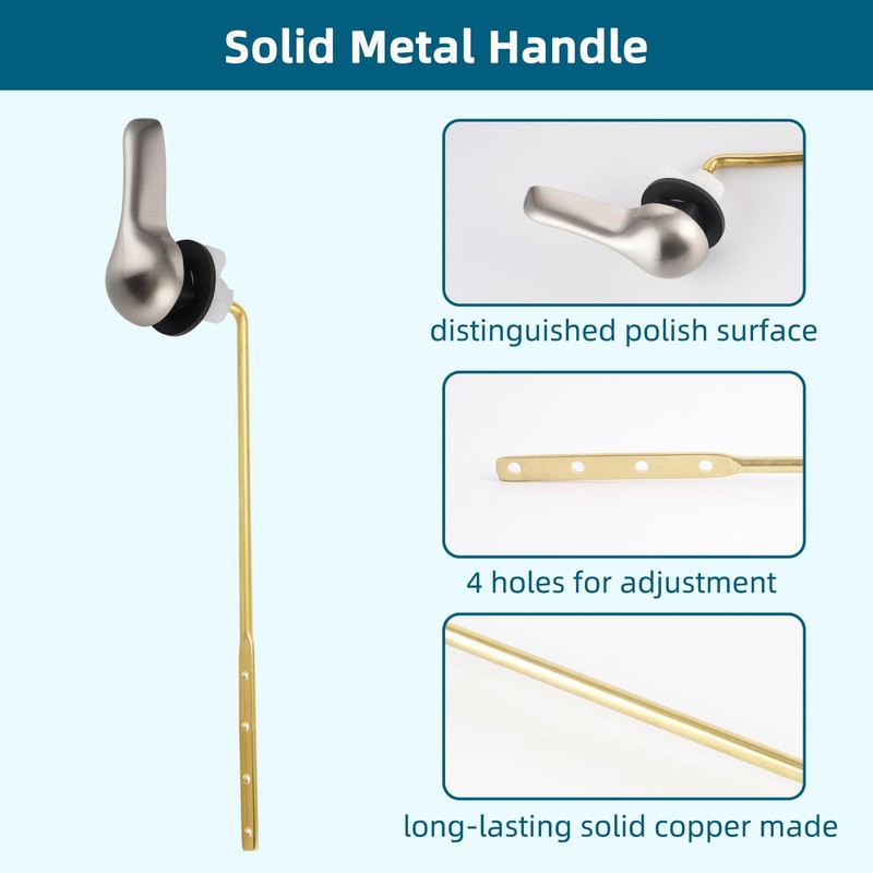 Hygie Rinse 2PCS Universal Metal Toilet Handle Replacement Kit Front