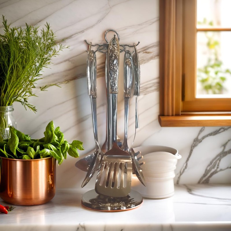 Western Buckle Six Piece Serving Tool Set w/Rack