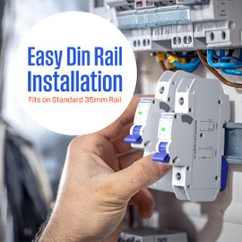 Westinghouse UL 489 AC Miniature Circuit Breaker, 15 Amp, Single Pole, C Curve, 10kA, 277V AC, 60V DC, Non-Polarized, UL Listed, DIN Rail Breaker with Thermal Magnetic Trip