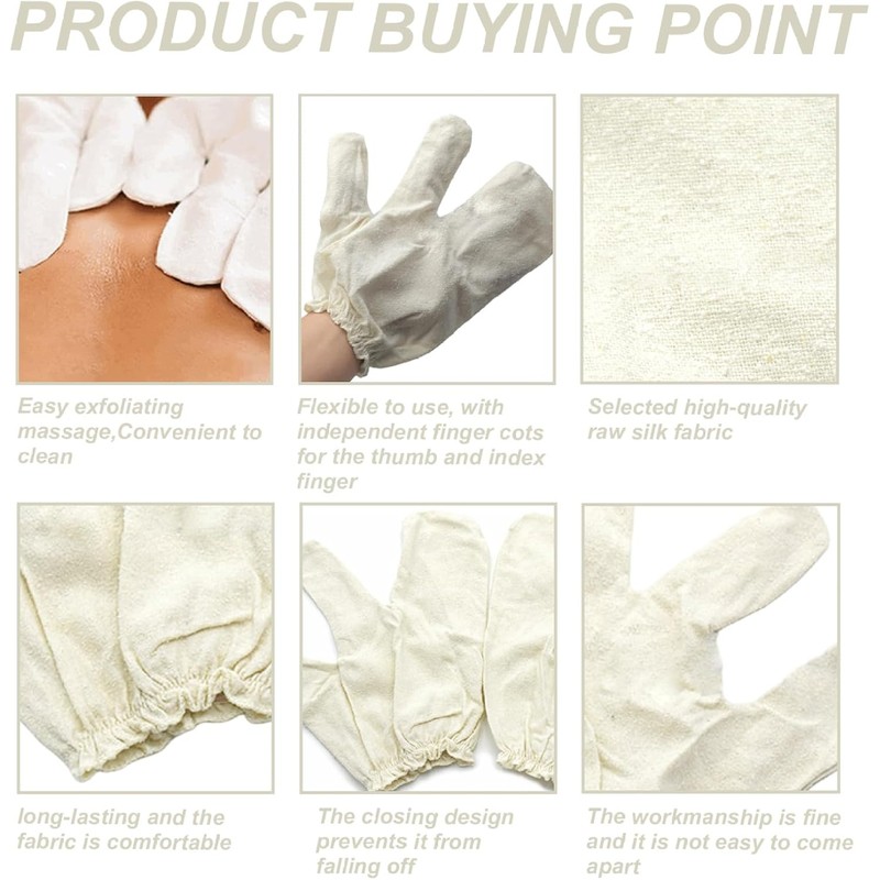 Guantes Exfoliantes de Seda Ajustables para Ducha con Masaje Corporal