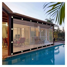 WBBML Outdoor Clear Tarp Curtain with Eyelets Anti-UV Waterproof PVC Tarpaulin for Patio, Garden, Furniture, Customizable (Color : Clear, Size : 3mx5m)