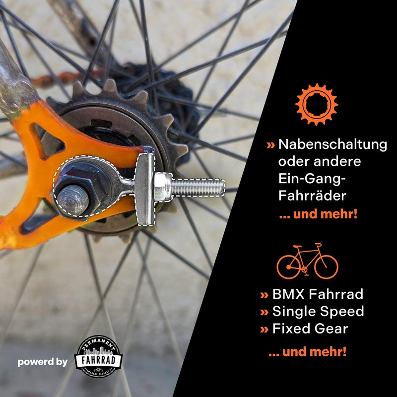 LOEVELOSI Bicycle Chain Tensioner Set, 2 Pieces, Made of Galvanised
