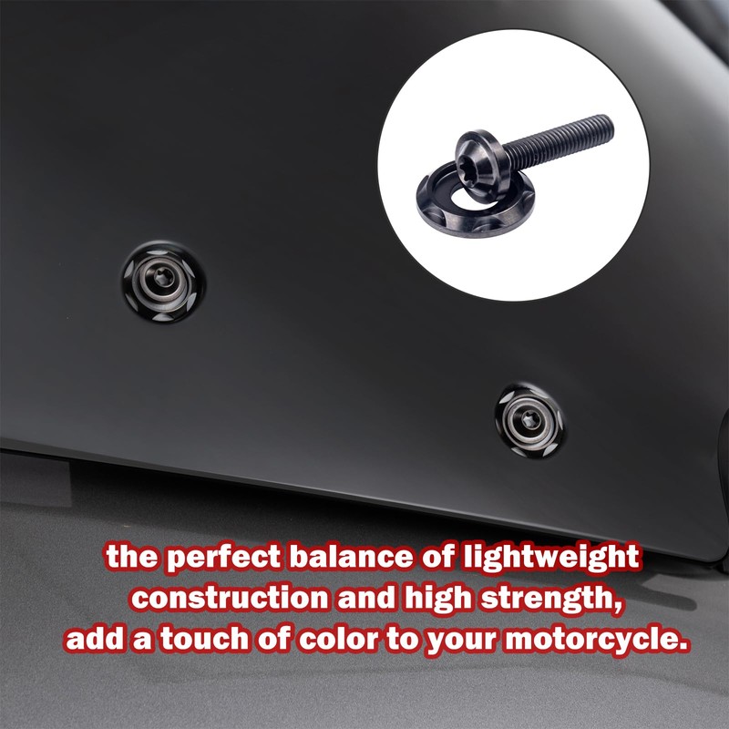 Generic Harley Black Titanium Windshield Screws, Motorcycle Top Performance Fairing