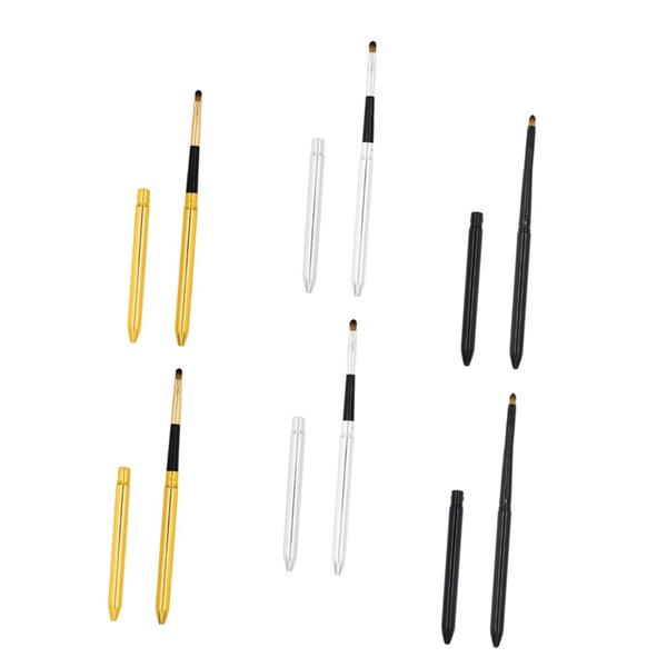 Ipetboom 6pcs Stretchable Lip Brush Applicators Portable Makeup Tools Cover