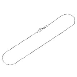 NKlaus Necklace (38 cm - 80 cm) Round Ball Chain 925 Sterling Silver Width: 1.5 mm Necklace, Sterling Silver, No gemstone