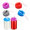 Riveroy 4 Pack 4 Colors Soda Can Lids with Straws,