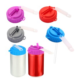 Riveroy 4 Pack 4 Colors Soda Can Lids with Straws, ReusableFor canned beverages, beer, juices, sodas and other standard beverages