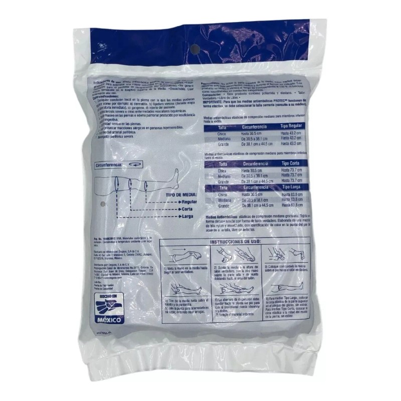 Medias Antiembolicas Protec Tipo Regular Talla Chica Degasa