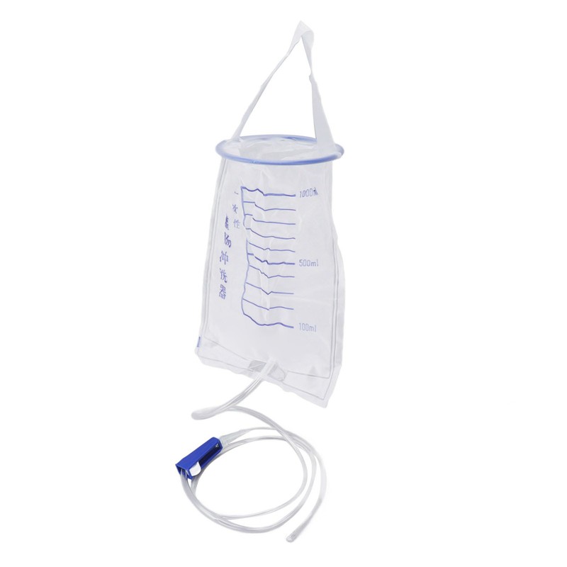 10PCS Enema Bag Set 1000ML Silicone Reusable Hangable Enema Cleaner