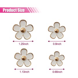 4PCS Daisy Air Vent Clips, Cute Flower Air Freshener Clip, Car Air Conditioning Outlet Clip, Car Diffuser Vent Clip Charm, Car Interior Decorations Accessories for Women (White)