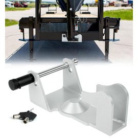 Aupar Heavy-Duty Gooseneck Trailer Lock, Gooseneck Lock Fit for Heavy Trailers, Livestock Haulers and RVs - Silver