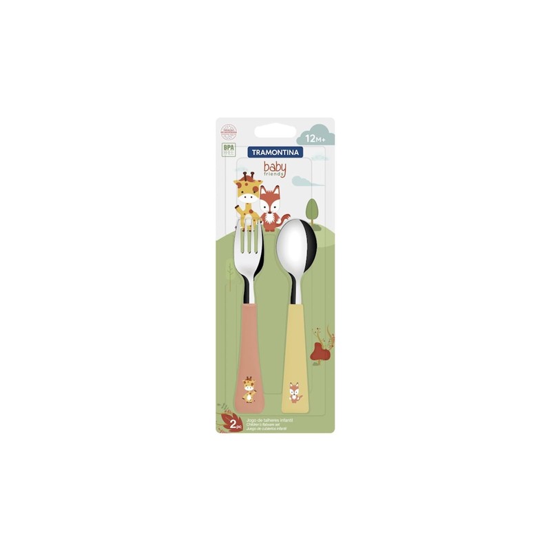 Tramontina Kids Spoon & Fork Set Baby Friends Cutlery Kids