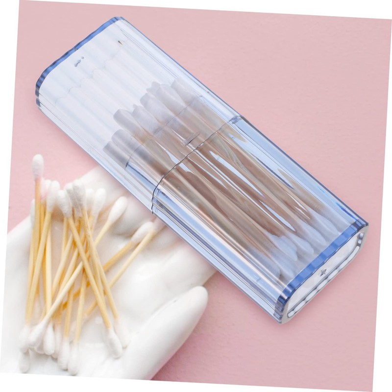 KONTONTY 4pcs Cotton Swabs Holder Storage Box Portable Organiser for