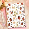 JXREQ Cute Ladybug Floral Notebook Insects Botanical Journal Gifts for