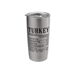Turkey Nutrition Label Funny Holiday Feast Stainless Steel Insulated Tumbler