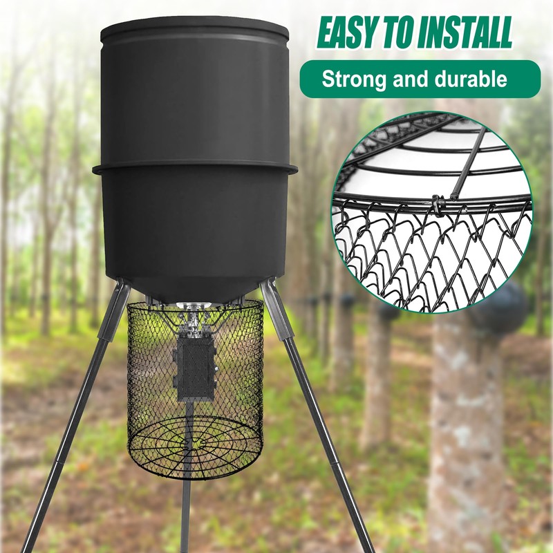 Foldable Deer Feeder Varmint Guard, 13x12 in Stainless Steel Deer
