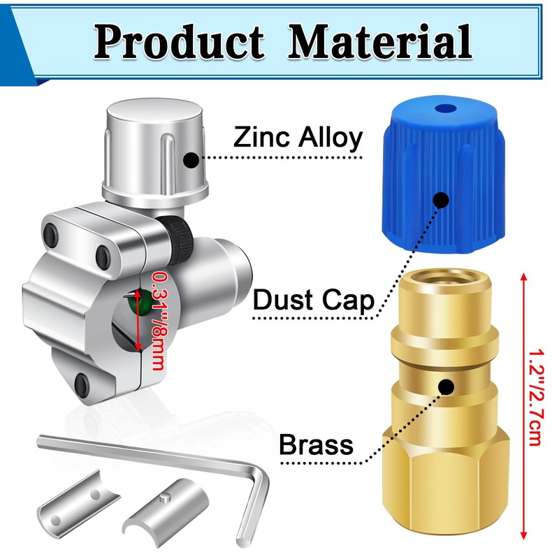 A/C Retrofit Valve Kit-Refrigerant Retrofit Valve Set, with R12 to