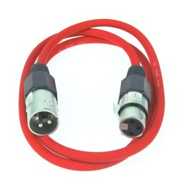 Paccs Microphone Cable 1 m Red XLR Male to XLR Female Balanced Audio Cable DMX OFC Copper