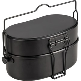 TIYASTUN Camping Cookware Outdoor Camping Cooking Set Camping Pot Set Outdoor Tableware Lunch Box German Army Cookware Scout Lunch Box Measuring Kit Tin Aluminium 1.1 L
