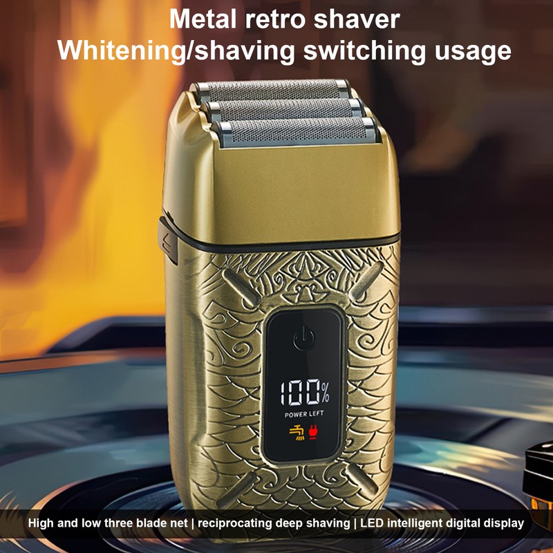 Men's Electric Beard Trimmer with 3 Heads Shaving Foil Razor