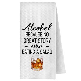 ChenCraty Funny Alcohol Kitchen Towels, Gifts for Whisky Alcohol Lovers Dish Tea Bar Towels for Home Kitchen Bar Cart, Liquor Gifts for Women Men Decorative Hand Towels, 16x24 Inches