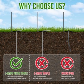 Landscape Edging 4 Inch Tall 80FT with 100Pcs Metal Spikes, Plastic Garden Edging Border No Dig Landscape Edging Border Lawn Edging for Landscaping, Flower Bed, Yard