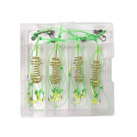 Carp Fishing Baits Hook Lure Trap Luminous Hooks with Drum Type Spring Feeder and Glow Fishing Beads Coarse Fishing Tackle (10#)