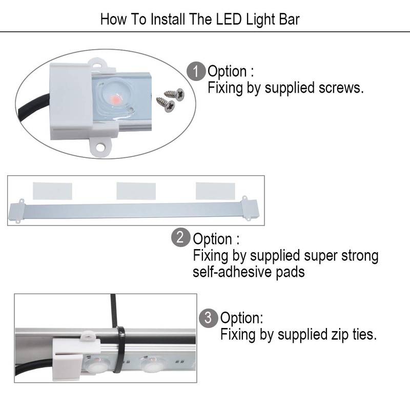 Litever Grow Light Strip Kit 36W with Timer, 4 pcs