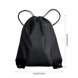 AKHTART Drawstring Bags, Unisex Swimming Bag, Large PE Bag, Sports Backpack, Waterproof Gym Sack - Suitable for School/Beach/Holidays/Travel/Swimming and Various Activities (Black)