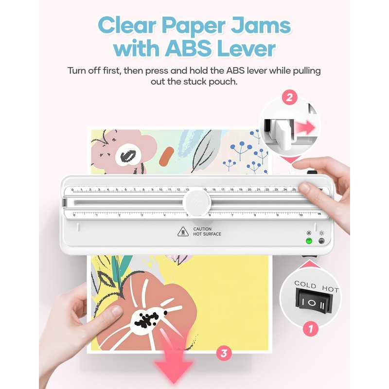 Laminator Machine with 40 Pack Letter Size Laminating Pouches (8.5"