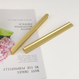 Pexintek 6 Pack Gold Modern Cabinet Handles 160mm(6.3 Inchs) Hole Centers Kitchen Bathroom bedrooms Study Furniture Door Vintage Pulls with Screws for Cupboards Drawer Wardrobe Dresser (Golden)