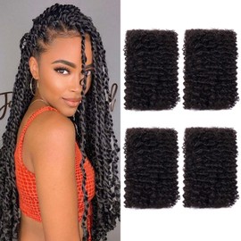 Afro Kinkys Bulk Human Hair for Dreadlock Extensions Braiding Twist Braids Repair Locs Afro Kinky-Curly Human Braiding Hair Bundles For Men Women Kids 20 Inch 4 Bundle 120g Natural Black Soft Fluffy