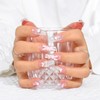 Sethexy Long Coffin Pink False Nails Handmade Rhinestones Glitter Luxury