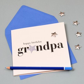 Claire Giles Hearts and Stars Happy Birthday Grandpa Card,White