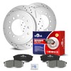 YXPCARS Ceramic Rear Brakes Pad and Rotors Drilled Slotted Vented