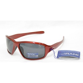 INVU K 2413C Metal Expandable Polarized Sunglasses for Kids 100% UV Protection Polarized Elastic, red