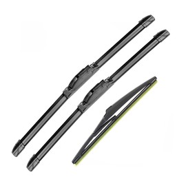 GoKoHe Original Equipment Replacement Front and Rear Windshield Wiper Blades For Jeep Wrangler 2007-2017 Front Windscreen Wiper and Rear Wiper Blade