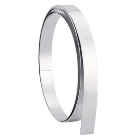 PH PandaHall 98" x 1.1" Aluminum Bezel Strip, 1mm Aluminum Strip Metal Sheet Metal Foil Roll Sheet Strip Aluminum Flashing Roof Panels Foil Strips Flat Wire for DIY Craft Sealing Door Window Garden