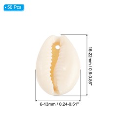 PATIKIL Natural Seashell Charm, 50 Pcs Oval Dyed Gold Edge Shell Craft Pendants Open Back Scallop Shell Beads with Hole for Necklace DIY Ocean Jewelry Making, White