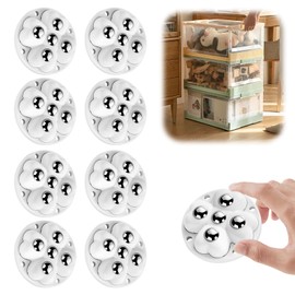 Cxqbsmy Stainless Steel Paste Universal Wheel, 8 Pcs Appliance Furniture Kitchen Mini Rollers with Silent Casters, Movable Base with Adhesive/Screw Mounted Ball Universal Wheels (White)