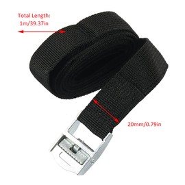 Lashing Straps, Adjustable Lashing Straps with Clamping Lock, Short Tie Down Strap, Black Lashing Straps, Motorcycle Lashing Strap, for Motorcycle, Bicycle Carrier, Extremely Robust Lashing Strap, 20