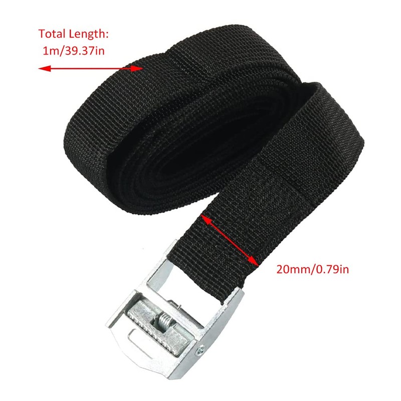 Lashing Straps, Adjustable Lashing Straps with Clamping Lock, Short Tie