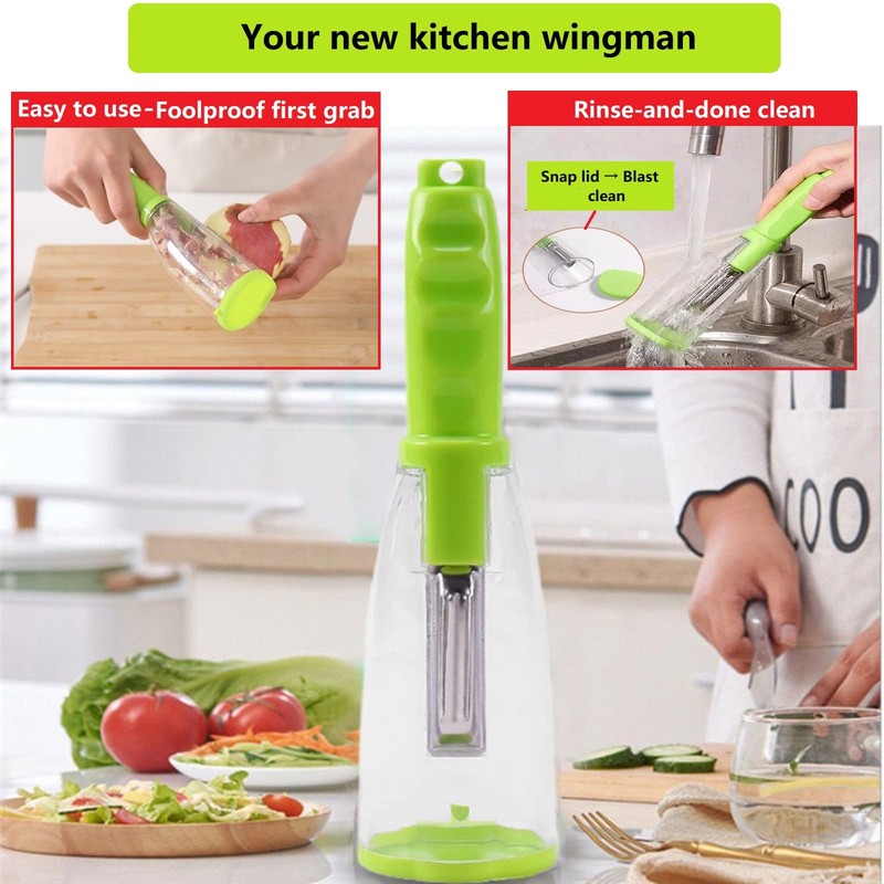 Tochinkar Pelador de verduras estilo almacenamiento, 8 pulgadas x 2.3