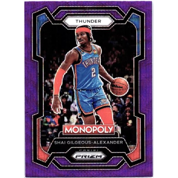 2023-24 Shai Gilgeous-Alexander Thunder Card Panini Prizm Monopoly Purple Wave
