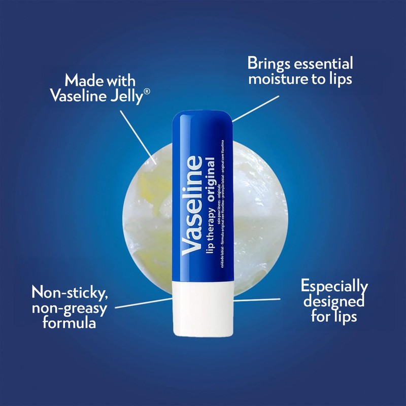 Vaseline Lip Therapy Original 8-Pack – Lip Moisturizer for Dry,