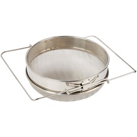 Professional Paint Sieve Diameter 23.5 cm | Paint Sieve 24 cm - 41.5 cm Extendable Handle | Paint Filter 0.7 mm, 700 µm Mesh Width | Mesh Filter Screen Made of Stainless Steel | Painting Accessories Painters Paint Strainer