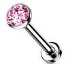 Stachelkleid Labret Piercing Titanium Zirconia Silver Push-in Without Thread Cartilage
