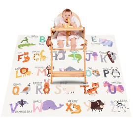 Play Mat Baby Crawling Mat Foldable High Chair Floor Mat 51 Inch Non-Slip Large Mat Floor Protection for High Chair Splat/High Chair Splash Mat for Children, Baby, Toddler Feeding
